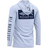 Southern Fin Apparel Performance Fishing Hoodie Shirt for Men Women UPF UV 50+ Lightweight With Hood