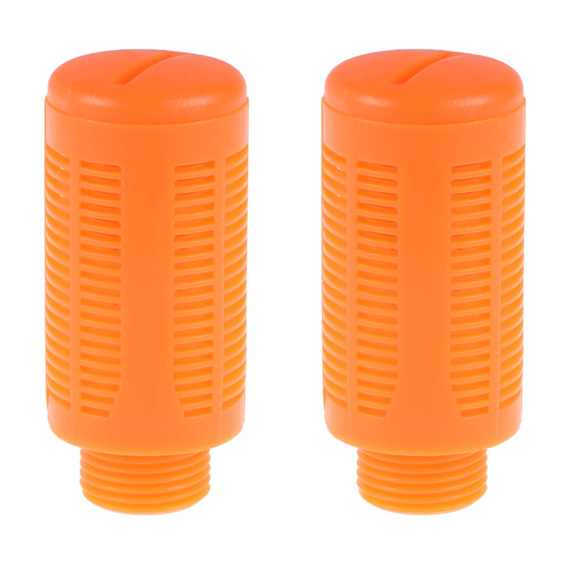 sourcingmap Plastic Pneumatic Muffler Exhaust Air Line Silencer 3/8 PT Orange, 2pcs