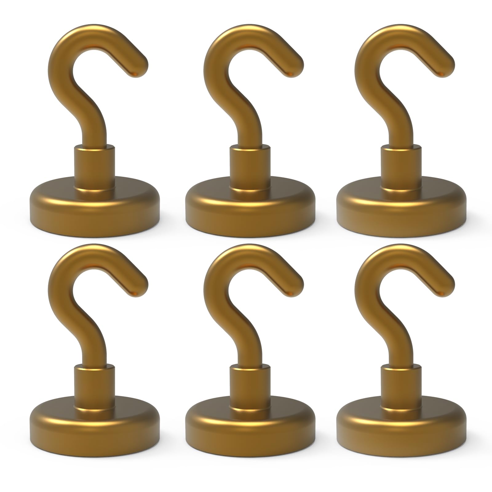 Ant Mag Strong Magnet Hooks for Hanging 80LBS Heavy Duty Neodymium Hooks Used for Home Kitchen Office Workplace Pack of 6