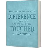 KTJGMBY Never Underestimate the Difference You Made Notebook Employee Appreciation Gifts Leather Journal Writing Thank You Gifts for Coworkers Colleagues Boss