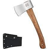 THRWCLUB Camping Hatchet, 14.4" Survival Throwing Axe with Sheath, Survival Hatchet with Ergonomic Wood Handle for Camping, Chopping and Hiking