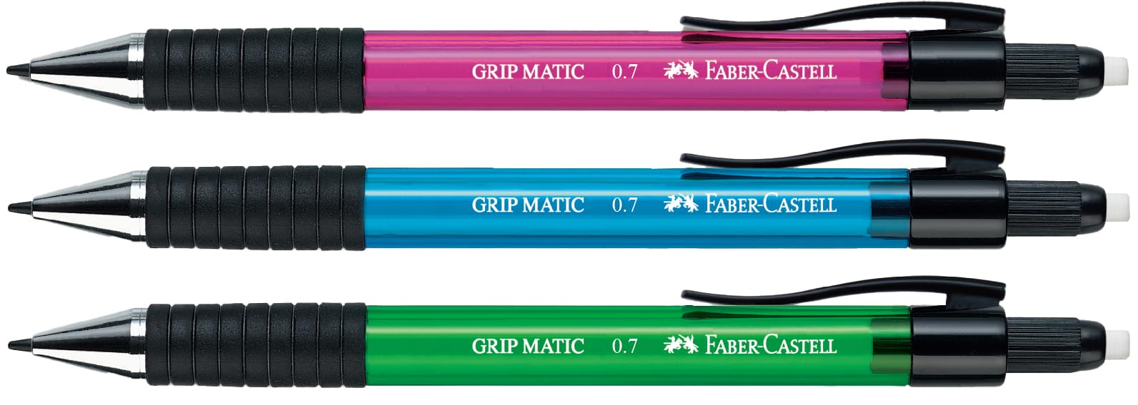 Faber-Castell 132797 gripmatic Mechanical Pencil, 0.7 mm, Includes 12 Refills, Assorted Colours/Colour can not be Chosen.