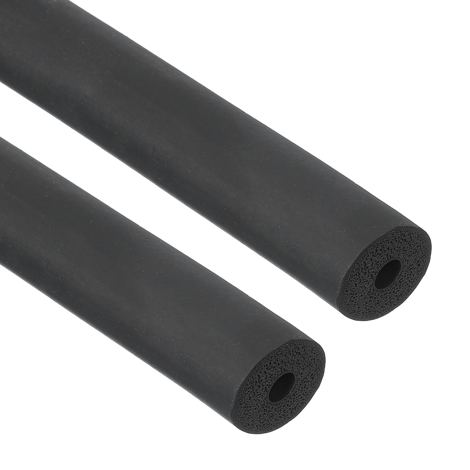 PATIKIL 4mm ID x 15mm OD x 1m Long Pipe Insulation Foam Tube, 2pcs Pipe Cover Wrap Roll EPDM Bar Tubing for Handle Grip Guitar Stand AC Units, Exercise Machine Handle, Black