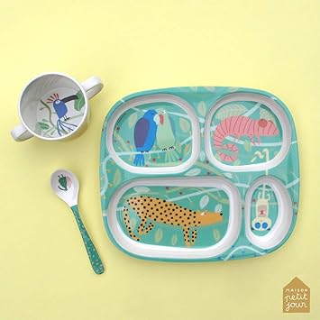 Petit Jour Paris Diversifikation Geschirrset Im Der Dschungel Um Wie Die Erwachsenen Zu Essen Amazon De Baby