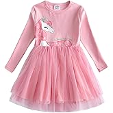 VIKITA Girls Dresses for Winter Long Sleeve Toddler Girls Clothes Party Tulle Dresses for Girls 3-12 Years