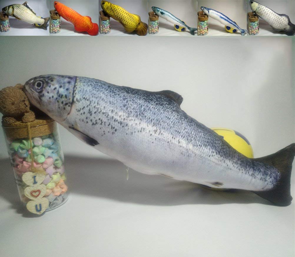 Maibar Cat Toy Catnip Fish Cat Plush Toy Realistic Simulation Cat Mint Toys (40, Trout)
