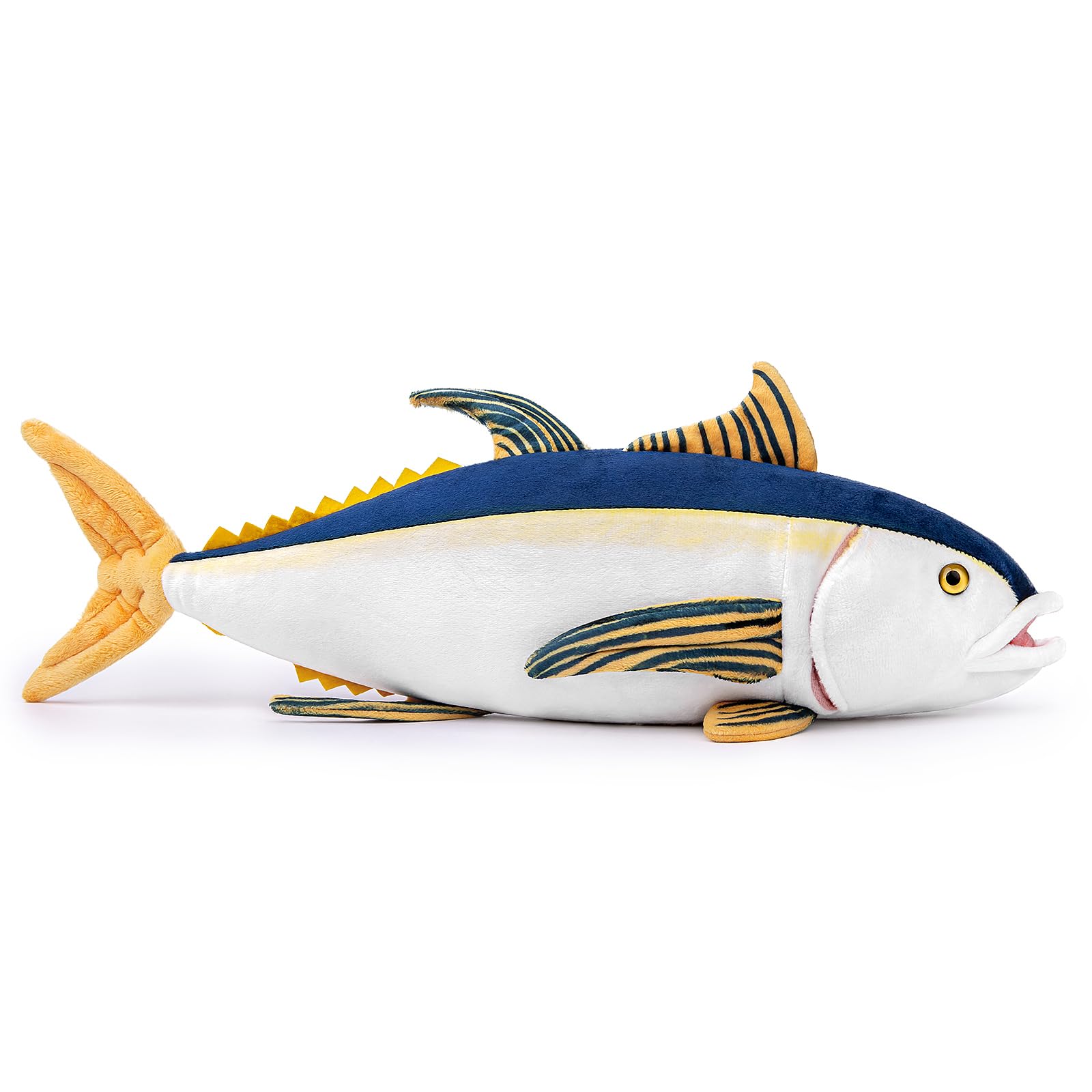 lilizzhoumax Tuna Plush Toy yellow Realistic Stuffed Animal Fish Toy Pillow Cute Super Soft Sea Creatures for Playing Home Decoration Toys Birthday Gift Cuddly for Girls, Boys, Babies 16in