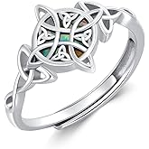 PORTCAS Feather/Dragonfly/Cross/Celtic Adjustable Ring Sterling Silver Open Jewelry Gifts for Women