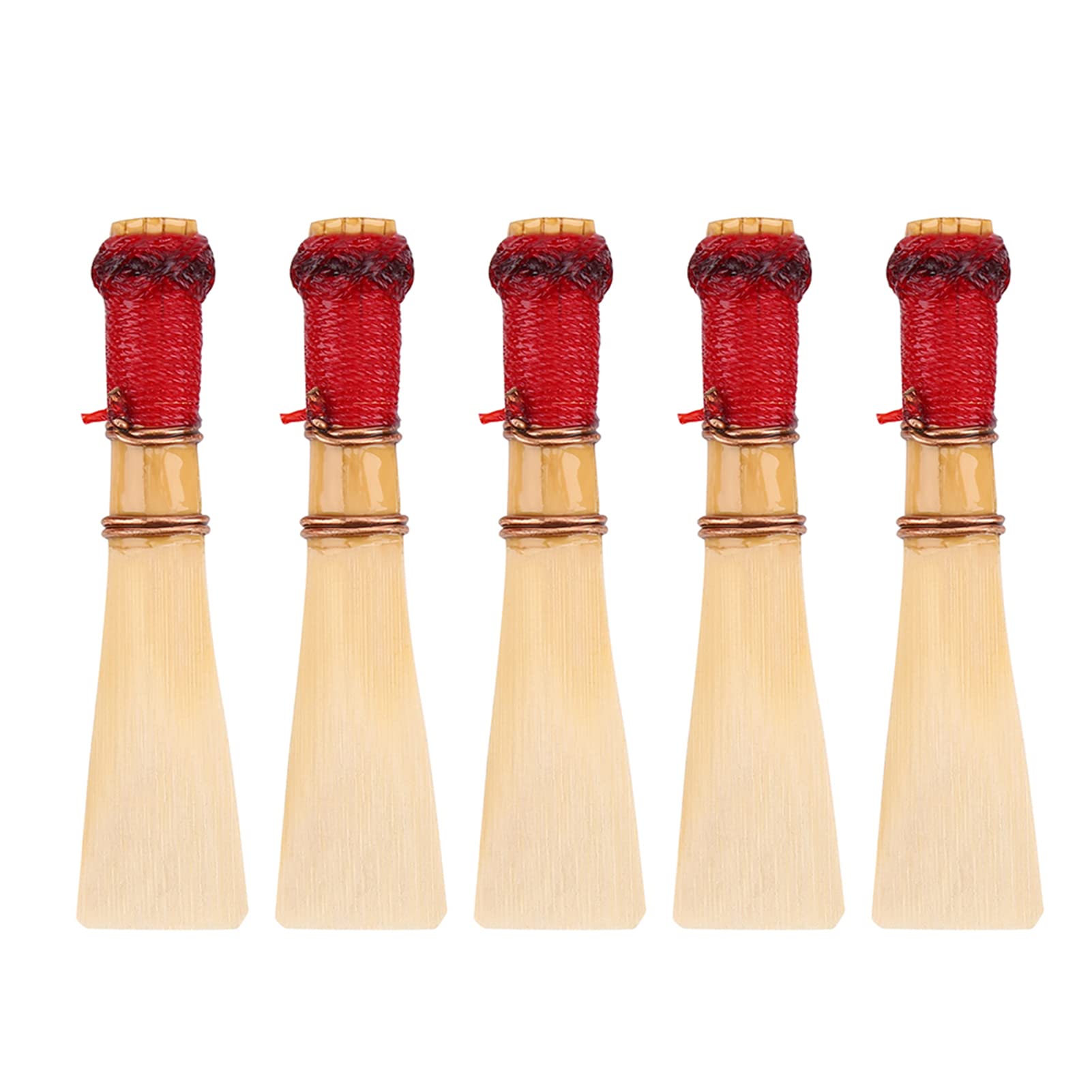 needlid Bamboo Bassoon Reeds, Medium Strength, 5 Pack, Traditional Style, C Major Instrument Key, Natural Finish