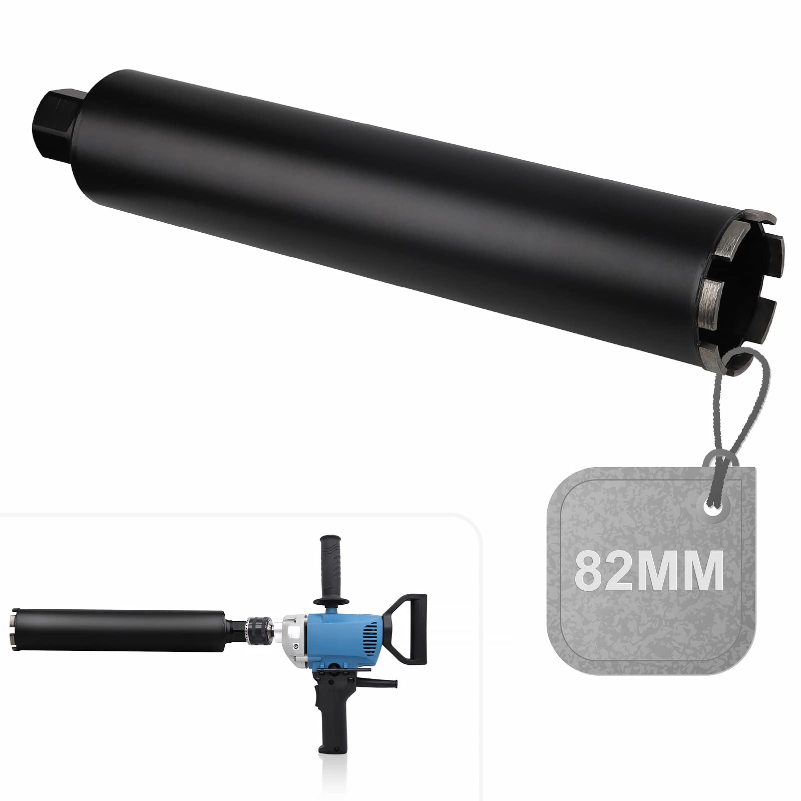 CPROSP 1¼ inch diamond drill bit, core drill bit diameter 82 mm, length 420 mm, core drill for drilling in concrete, reinforced concrete, masonry and stone