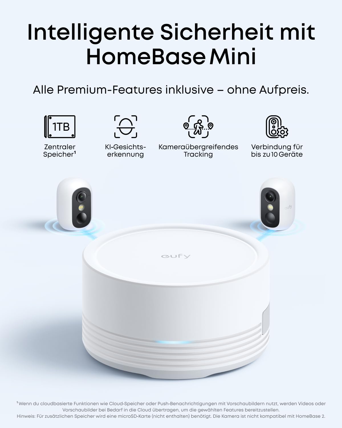 eufy eufyCam C35 (4er-Pack), Kabellose Überwachungskamera Außen & Innen, Magnetische Halterung, Farbnachtsicht, Lokaler Speicher, IP67, Gesichtserkennung, Solarpanel-Kompatibel, Ohne ABO, Weiß 6