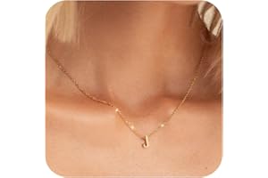GIFT4U Initial Necklace for Women Girls - Dainty 18K Gold Filled Initial Necklace Tiny A-Z Pendant Choker Necklace Trendy Cute Initial Letter Necklace Gold Jewelry Necklace for Teen Girls Gift