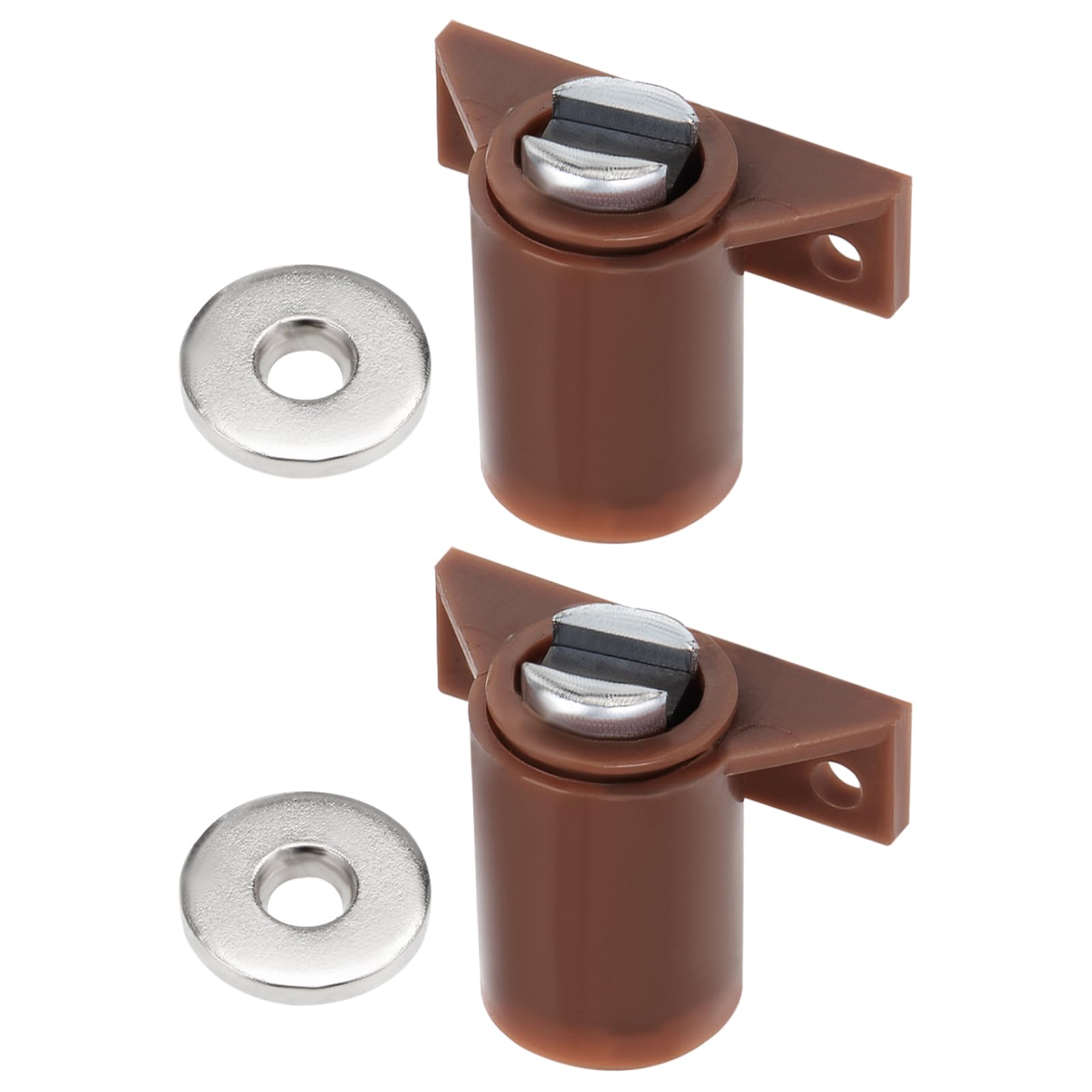 DTGN 29x32mm(LxW) Magnetic Touch Latch - 2 Pack - Good for Kitchen Cupboard Drawer Furniture - Plastic Magnetic Catch Latch Closures - Coffee