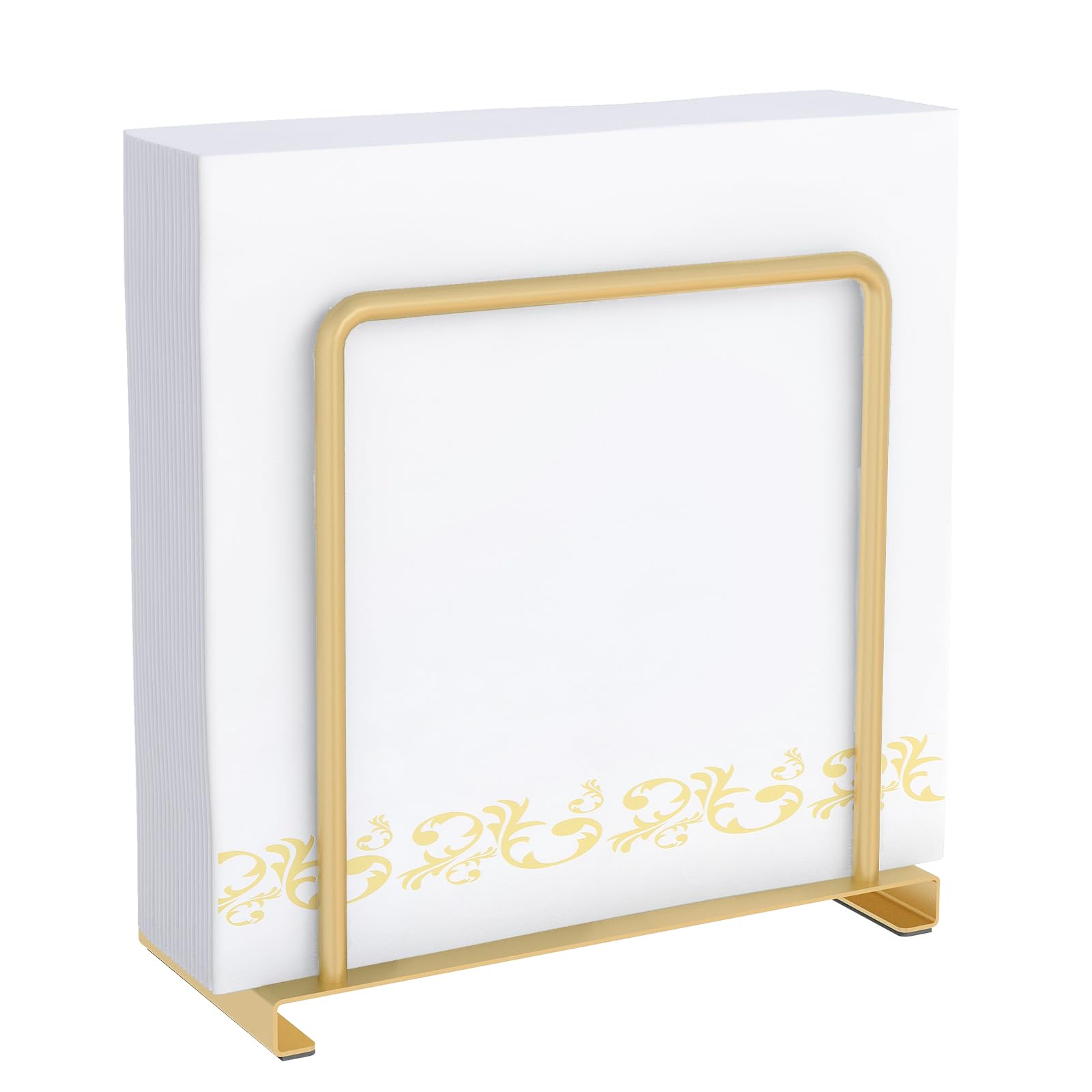 Photo 1 of Napkin Holder for Table, Metal Napkin Holder for Kitchen Dining, Standing Paper Napkin Storage for Table Countertop, Gold
