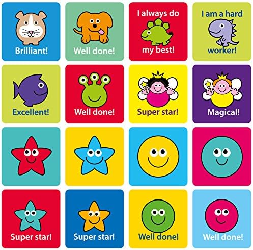The Sticker Factory 12 mm Square Mini Reward Sticker (Pack of 585)