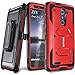COVRWARE [Aegis Series] case Compatible with ZTE ZMAX PRO/ZTE Carry, with Built-in [Screen Protector] Heavy Duty Full-Body Rugged Holster Armor Case [Belt Swivel Clip][Kickstand], Red