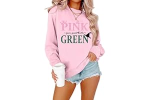 BestLucky Pink Goes Good With Green Sweatshirt Women Wicked Merch Musical Movie Graphic Gifts Casual Long Sleeve Sweater Tops