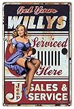Garage Art Signs Jeep Willys Pin Up Girl by Steve McDonald Reproduction Sign 12
