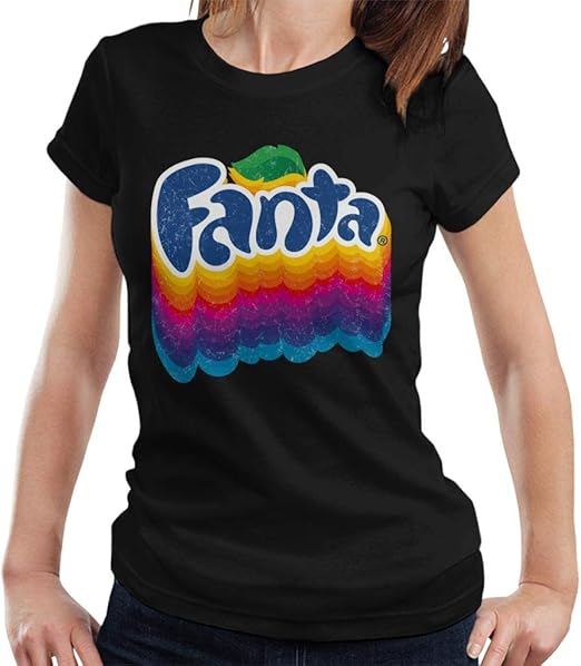 Fanta Rainbow Logo Women's TShirt Amazon.co.uk Clothing