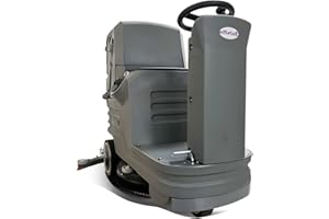 ELIFECENTER Emotor Ride-On Floor Scrubber Machine 21" Brush w/ 38 Inch Squeegee, 21.1 Gallon Tank Automatic Commercial Riding Floor Cleaning Scrubber, Strong Vaccum Motor 550W Cleaning Efficiency 52,204 ft²/hr