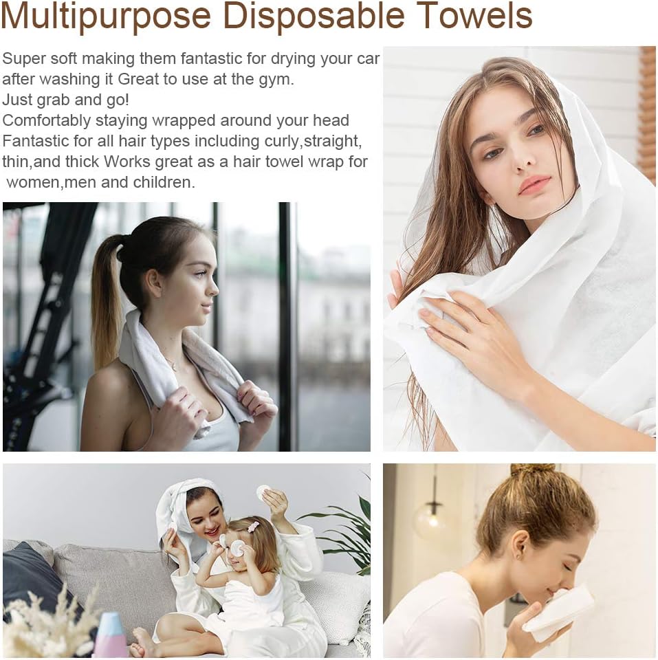 Disposable Hair Towels,BS 50pcs Large Luxury Hair Salon Towels-Spa and Salon Quality Softness for Guests, Clients | Hair, Face, Body Use-Ecofriendly,Biodegradable,Size: 31.5" x 15.7": Home & Kitchen