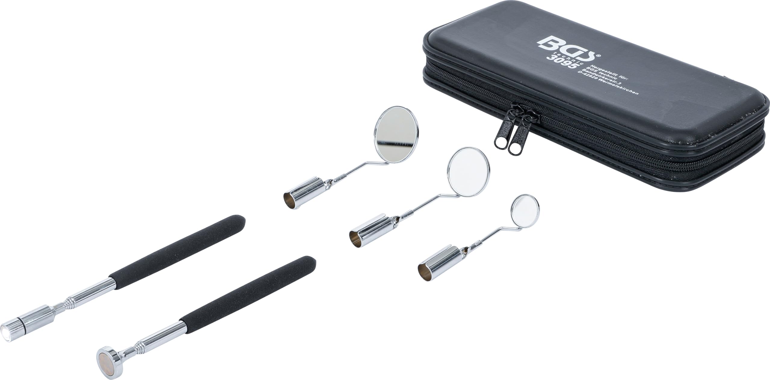 BGS 3095 | LED magnetic Pick-Up Tool and Inspection Mirror Set