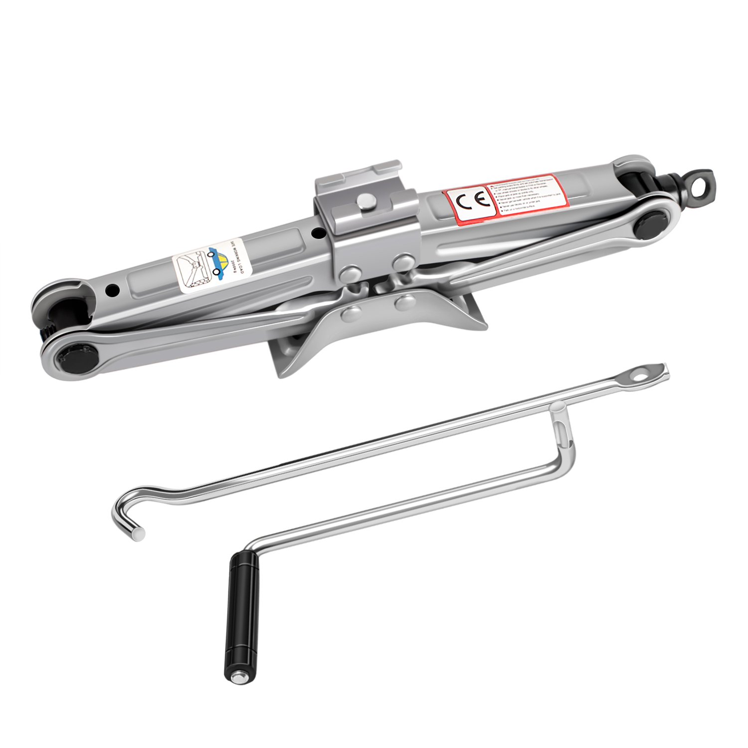 YAOBLUESEA 2 Tonne Scissor Jack with Crank Handle Rustproof Lift Wind