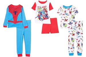 Marvel Boys' 6-piece Snug-fit Cotton Pajama Set, Soft & Cute for Kids, Comfortable Nightwear