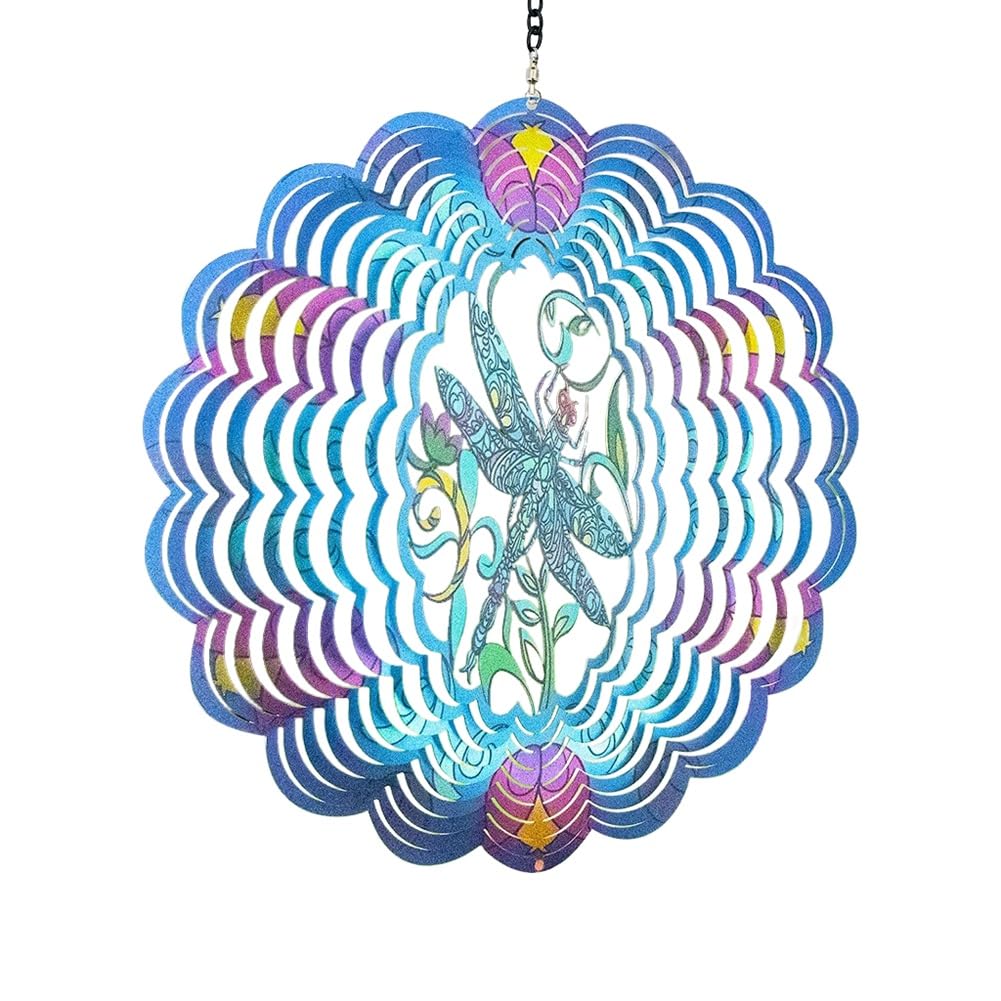 Gokoti Dragonfly Metal Wind Spinners - Gifts for Women Mom Grandma Wife, Hanging Wind Spinner for Outdoor & Indoor Decorations
