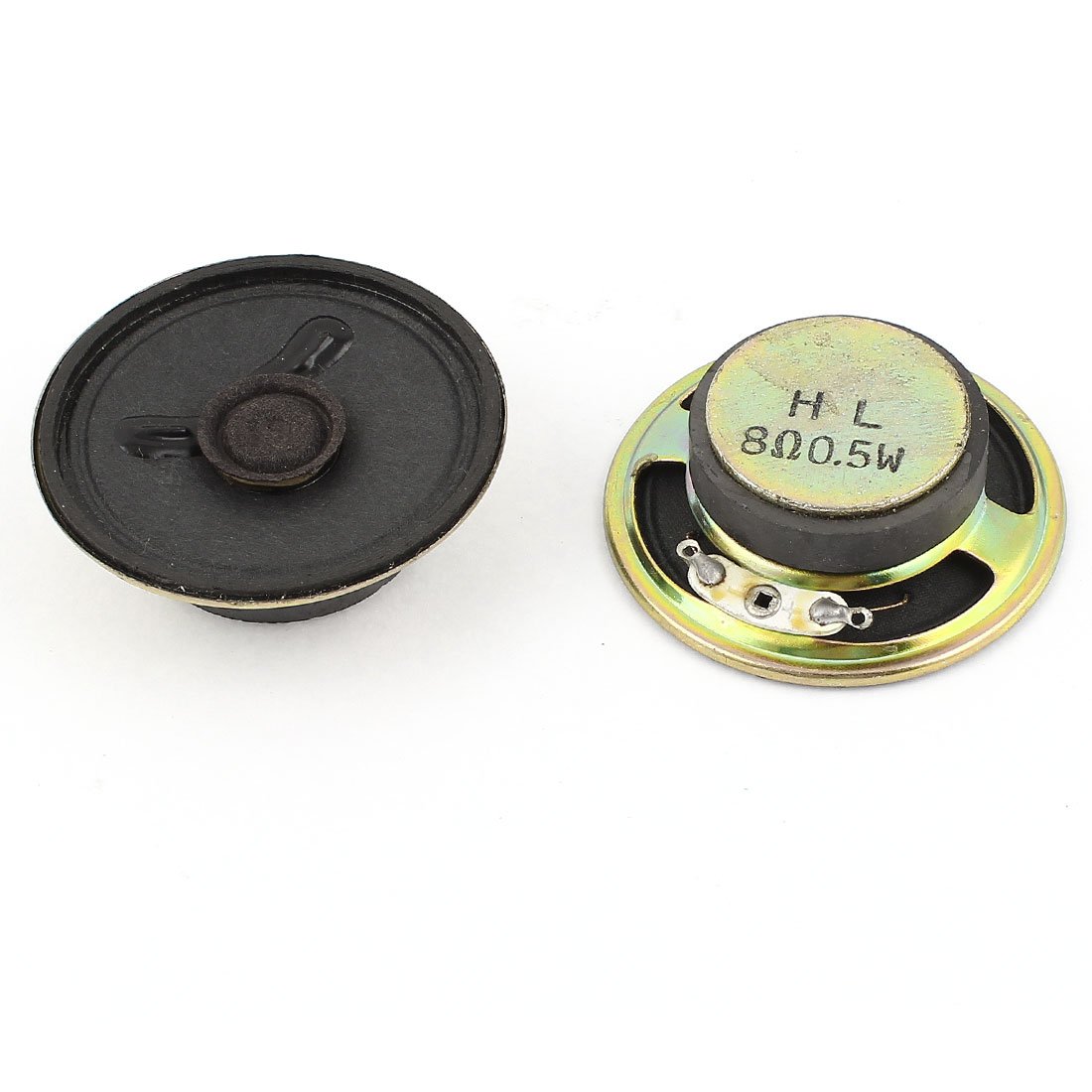 sourcing map 2 Pcs 0.5W 8Ohm 50mm Metal Shell Magnet Electronic Speaker Loudspeaker