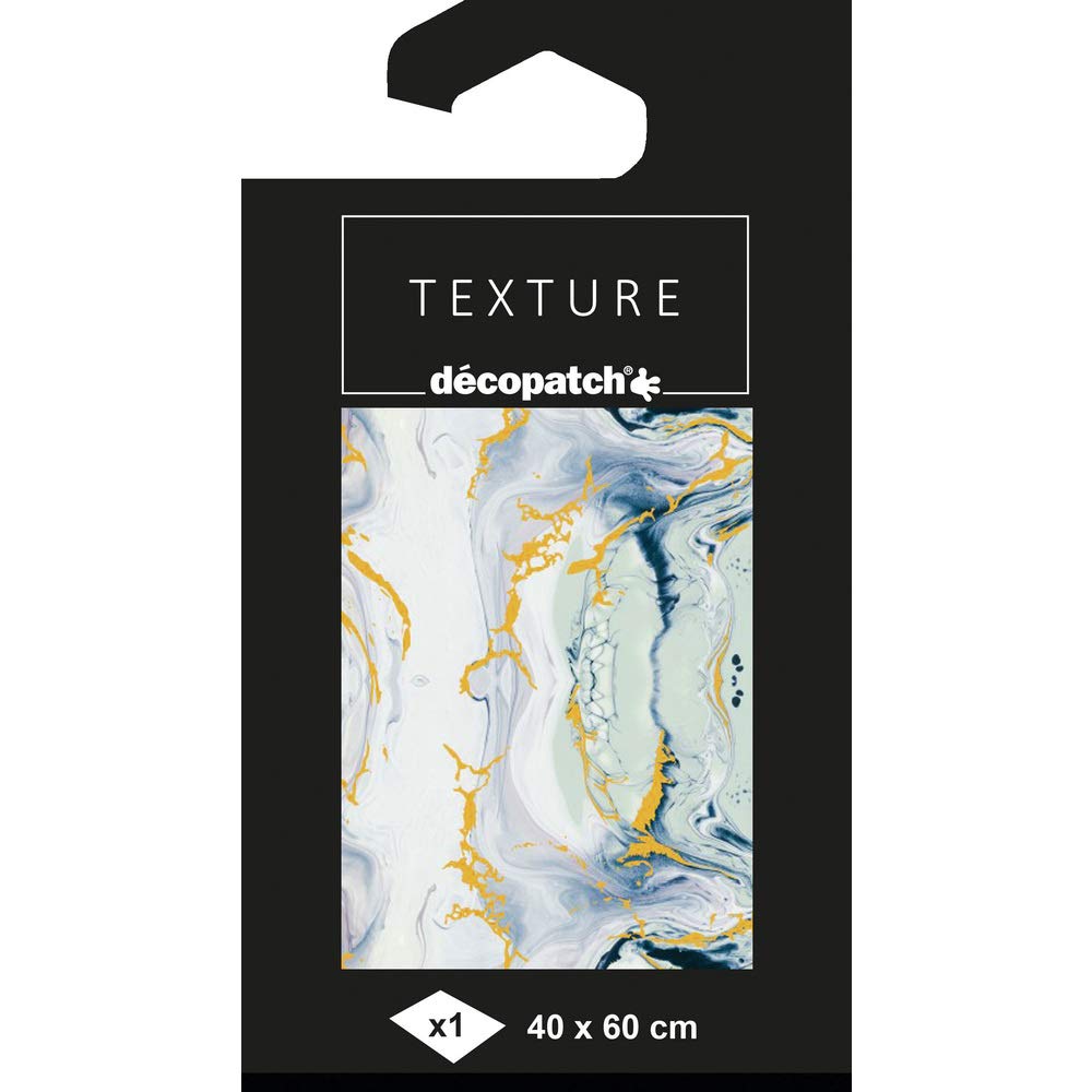 Décopatch - Ref TD797C - Texture Collection - Marble Effect Pattern - Contains 1 Sheet of 40 x 60cm Textured Paper, Foil Printing for Metallic Effects