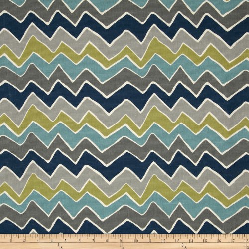 Premier Prints See Saw Felix Blue/Natural Fabric by The Yard