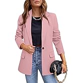 CRAZY GRID Womens Casual Blazer Jacket Long Sleeve Open Front Work Office Blazer Lapel Button Jacket