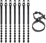 KINGLAKE 8Pcs 50cm Black Tree Ties Heavy Duty Adjustable Garden Supports view 3