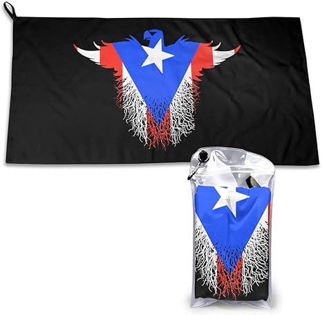 RGFDF Mikrofaser-Schnelltrocknungs-Strandtuch Puerto Rico Flag Super