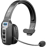BRAMMAR Trucker Bluetooth Headset with AI Noise Cancellation Microphone, Trucker Headset with 65Hrs Talk Time &amp; Mute Button, Multipoint Connection, Bluetooth Headsets Fit for Truck Drivers/Cell Phones