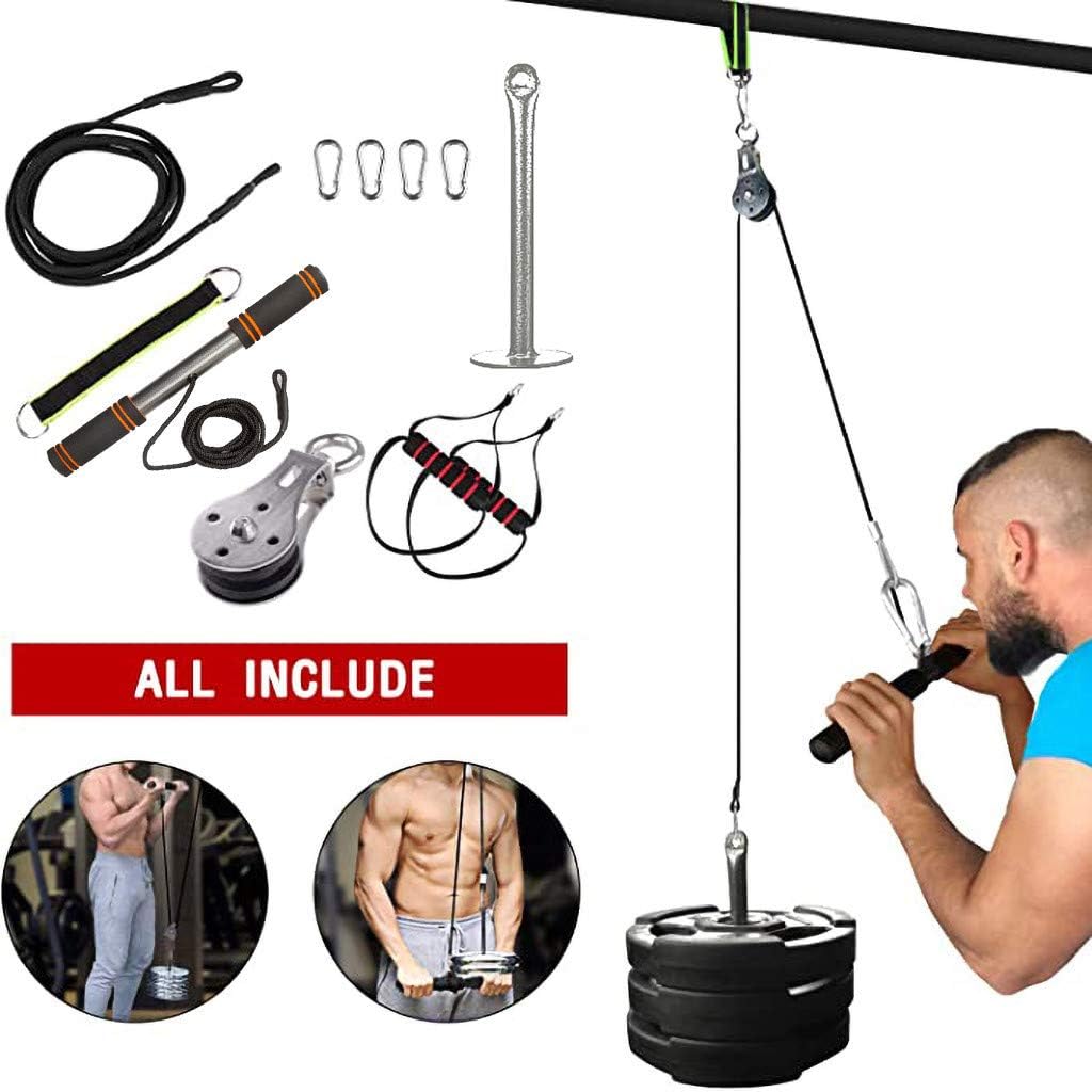 Orfilaly Forearm Wrist Roller Trainer, Arm Strength Training Exerciser with Heavy Duty Pulley System for Bicep Curls, Triceps Extensions Fitness Workout Professional Equipment