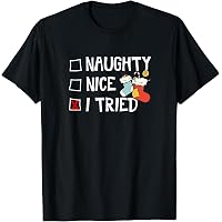 Naughty And Nice Christmas Couple T-Shirts - Funny Holiday Gift For Him & Her - View #12