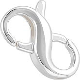 Pndeyo Silver Plated Jewelry Clasps, Double Opening Necklace Enhancer Shortener, Spring Rings Clasp Connector Accessories for Bracelet Anklet Jewelry Making