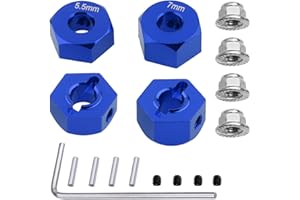 AllinRC 12mm Hex Wheel Hubs Aluminum Hex Adapte for 1/10 Traxxas Slash 2WD Rustler Stampede Replace 1654 3654 Upgrades(4PCS)
