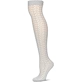 MeMoi Pointelle Over The Knee Cotton Blend Warm Socks Paloma Gray One Size