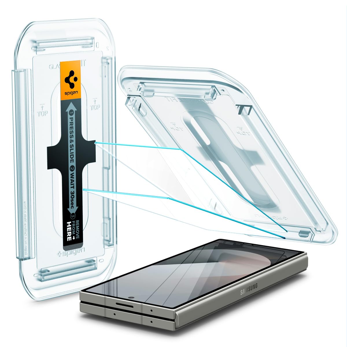 Spigen Galaxy Z Fold 6 ガラスフィルム ガイド枠付き 2枚入 ギャラクシーZフォールド6 対応 フィルム 指紋認証対応 インカメ保護 指導吸着 AGL07969商品画像