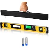 24 Inch Smart Digital Level, LCD Screen Magnetic Electronic Level Tool | 24" Digital Torpedo Level &amp; Protractor with Batteries &amp; Case, IP54 Dust and Waterproof, Precision Slope Measuring Leveler