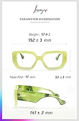 Laemzinv Oversized Square Blue Light Glasses for