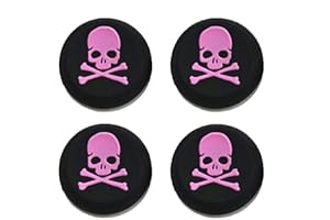 FEIYEN Silicone Thumb Stick Grip Cap Joystick Thumbsticks Caps Cover for PS4 PS3 Xbox One PS2 Xbox 360 Game Controllers (Pink Skull 4PCS)