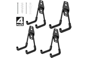 Cpais Garage Hooks,4 Pack 4.5x2.75 Inch Wall Mount Heavy Duty Garage Storage Hooks Organizer More Yard Equipment,Garden Tools Power Tools and for Hanging Hose Ladder