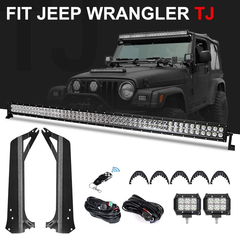 50/"inch LED Light Bar Upper Lower Mounting Bracket 97-06 for Jeep Wrangler TJ LJ