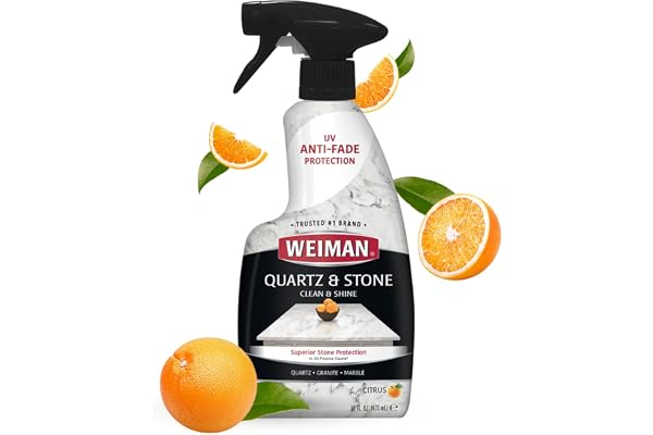 Weiman 330 Quartz Countertop Cleaner and Polish - 16 Ounce - UV Protection for Countertops Islands and Stone Surfaces