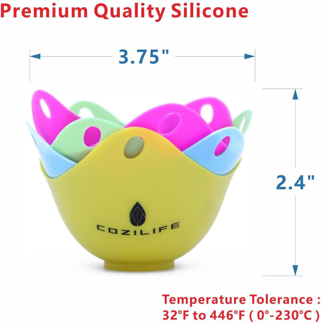Egg Poacher – COZILIFE Silicone Egg Poaching Cups with Ring Standers, For Microwave or Stovetop Egg Cooking, Kraft Box Packing, BPA Free, Pack of 4: Kitchen & Dining