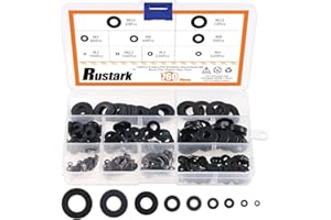 Rustark 760-Pcs [9 Sizes] Black Zinc Plated Alloy Steel Flat Washers Set Hardware Assortment Kit - M2 M2.5 M3 M4 M5 M6 M8 M10